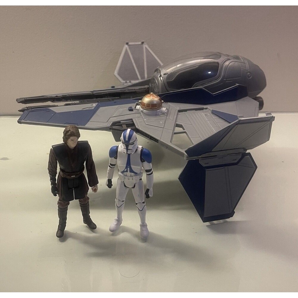 Star Wars 8” Aayla Secura Jedi Starfighter Vehicle W/ 2 Figures Anakin